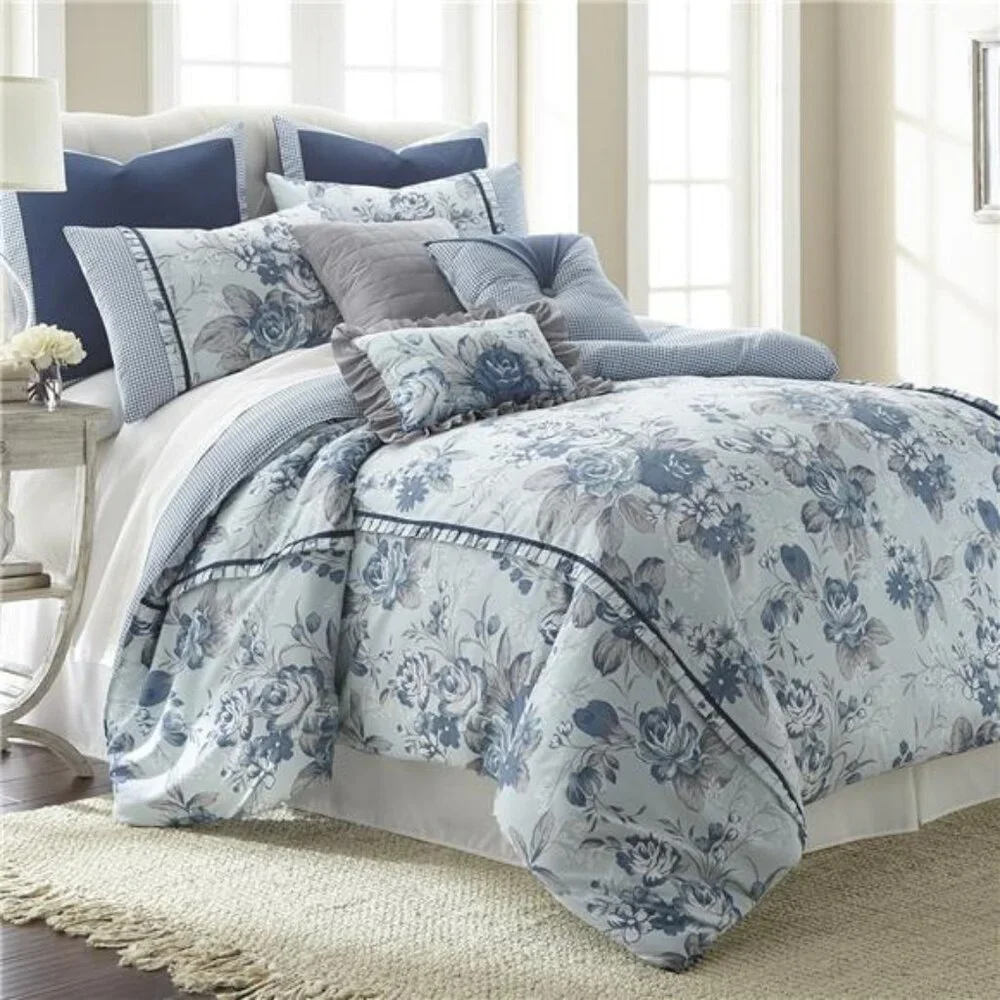 Amrapur Overseas | Farmhouse 8-Piece Floral Comforter Set (King)